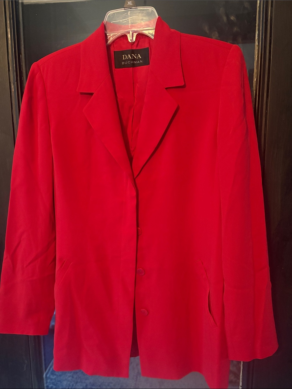 Dana Buchman Bright Red Tailored Blazer Jacket